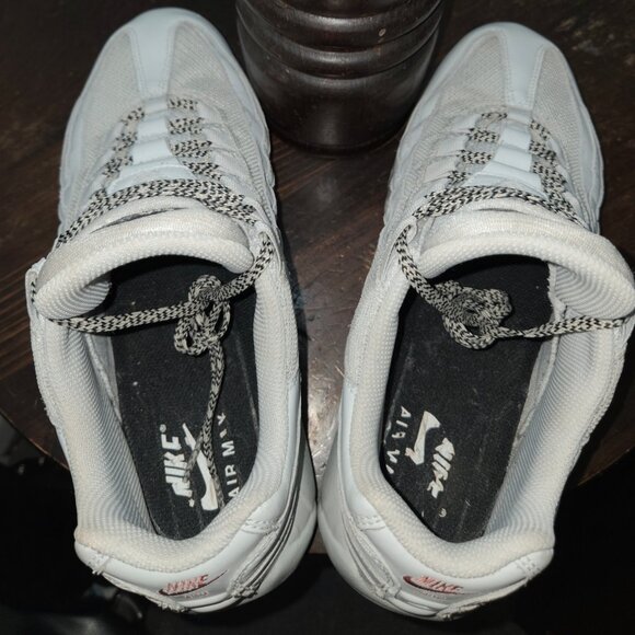 Nike Air Max 95 ID BY YOU Grey / White Gray / Texas Orange Size 9 M EUC " JU " - Picture 5 of 7